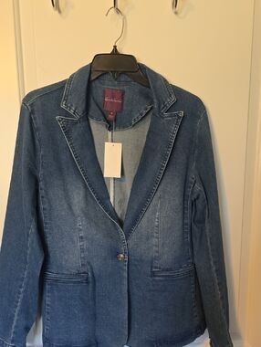 Gloria Vanderbilt Denim Blazer in Blue